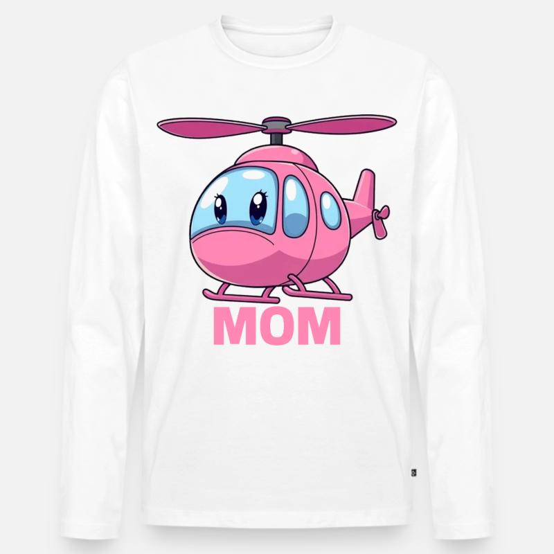 Helikopter Mutter - Männer Premium Bio Langarmshirt - Weiß