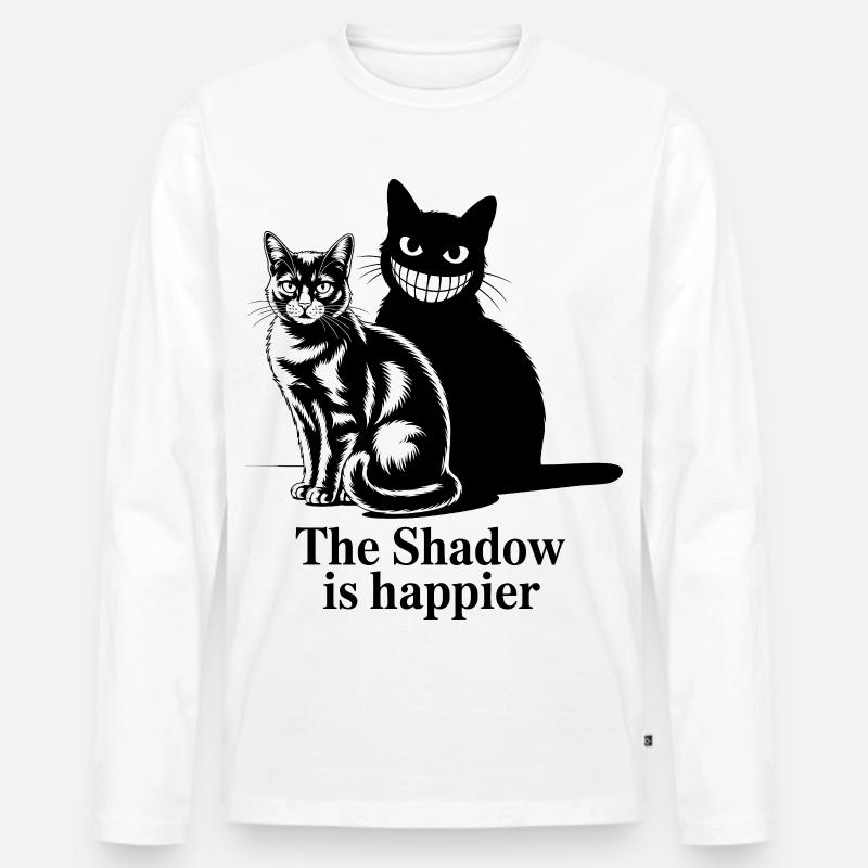 Shadow Cats Silhouette Duo - Männer Premium Bio Langarmshirt - Weiß