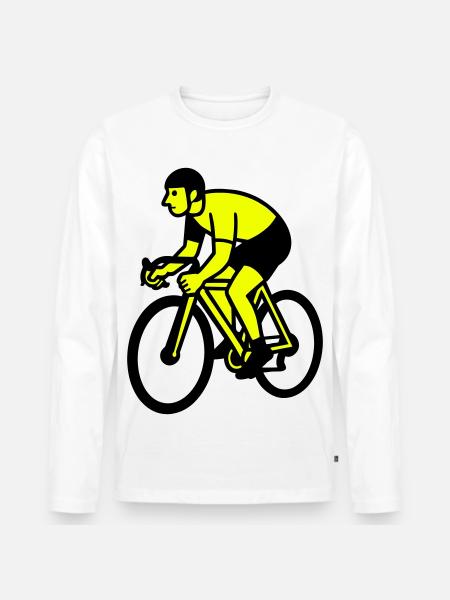 Neonrad Silhouette Radfahrer - Männer Premium Bio Langarmshirt - Weiß