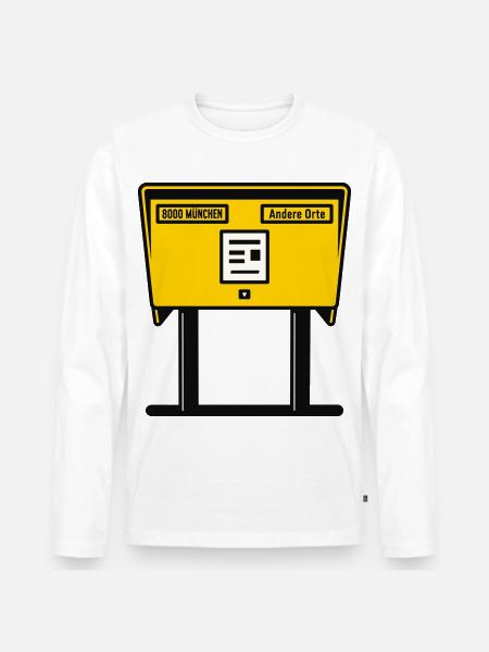 Munich Yellow Mailbox - Men's Premium Organic Long Sleeve Shirt - white