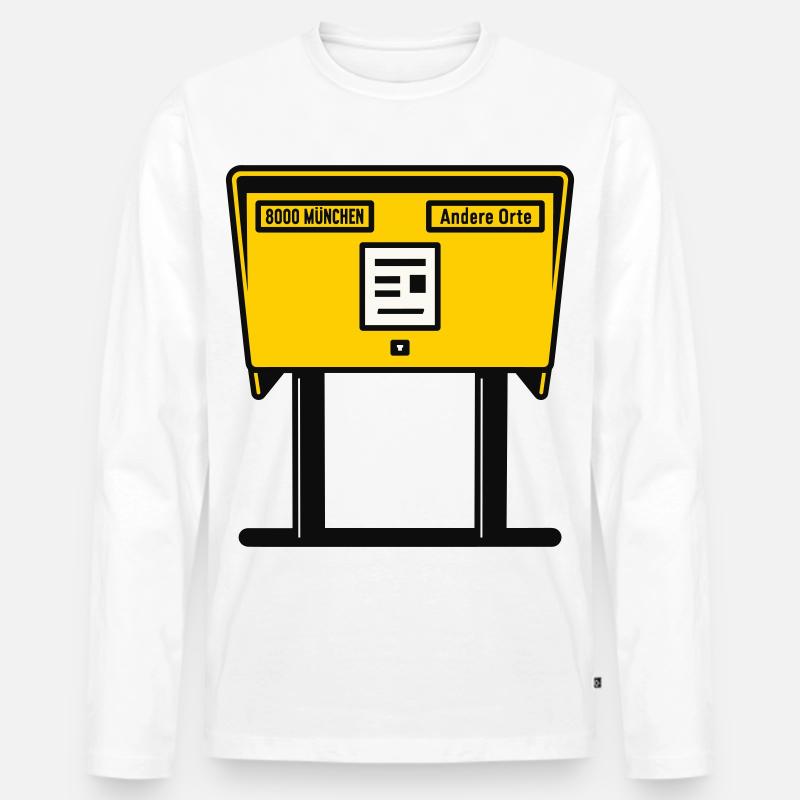München Gelber Briefkasten - Männer Premium Bio Langarmshirt - Weiß