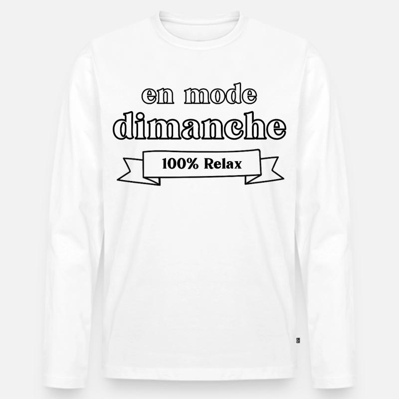 Im 100% Ralex SUNDAY-Modus - Männer Premium Bio Langarmshirt - Weiß