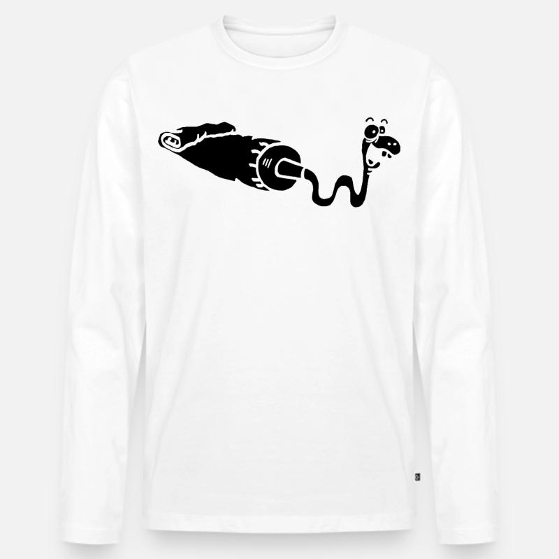Gouache oder schwarze Schlange? - Männer Premium Bio Langarmshirt - Weiß
