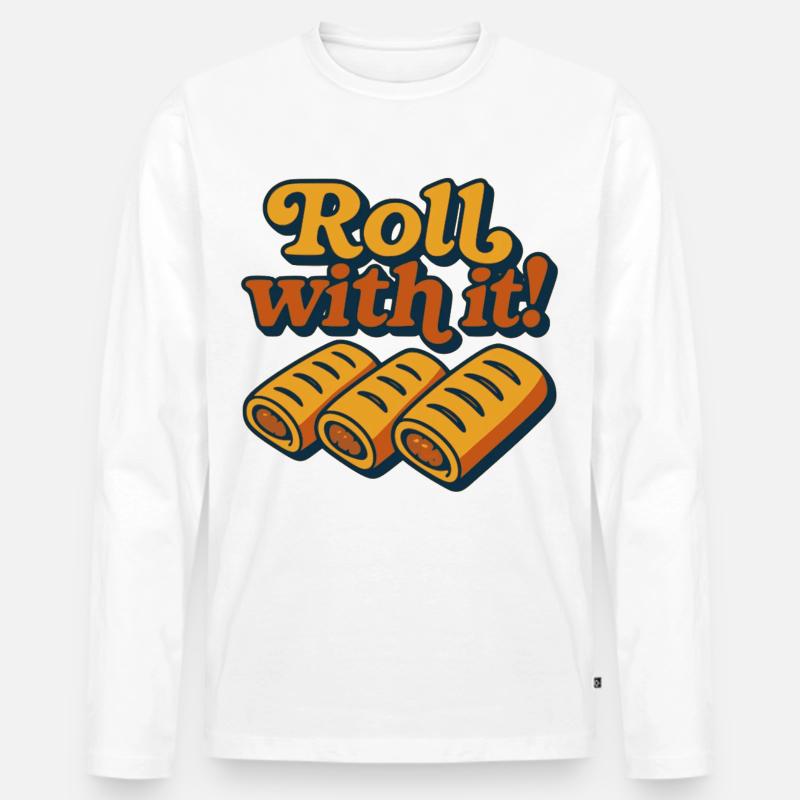 Lass dich darauf ein - Männer Premium Bio Langarmshirt - Weiß