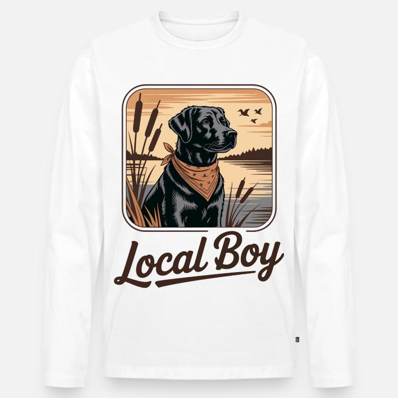 Local Boy Labrador Jagd Hund - Männer Premium Bio Langarmshirt - Weiß