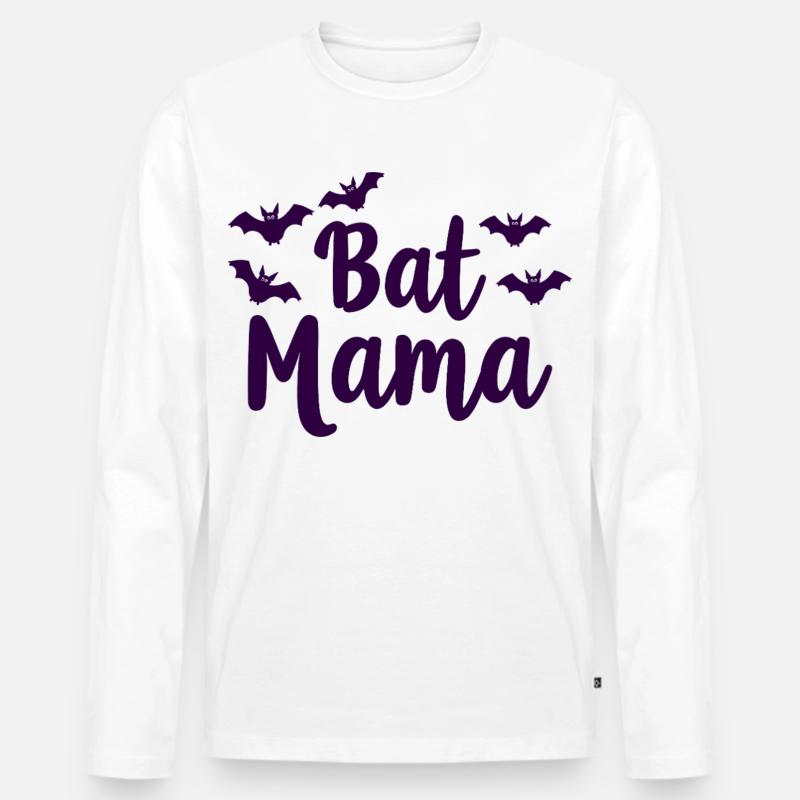 Bat Mama – Fledermaus Mutter Statement - Männer Premium Bio Langarmshirt - Weiß