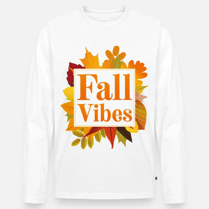 Herbststimmung - Männer Premium Bio Langarmshirt - Weiß