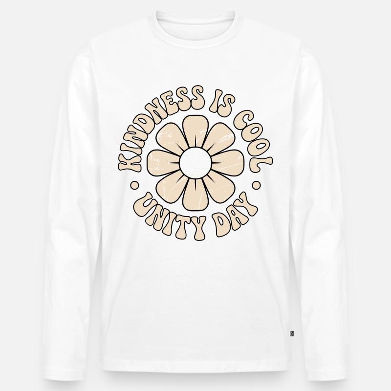 Freundlichkeit Einheit Blumen Postive Botschaft - Männer Premium Bio Langarmshirt - Weiß