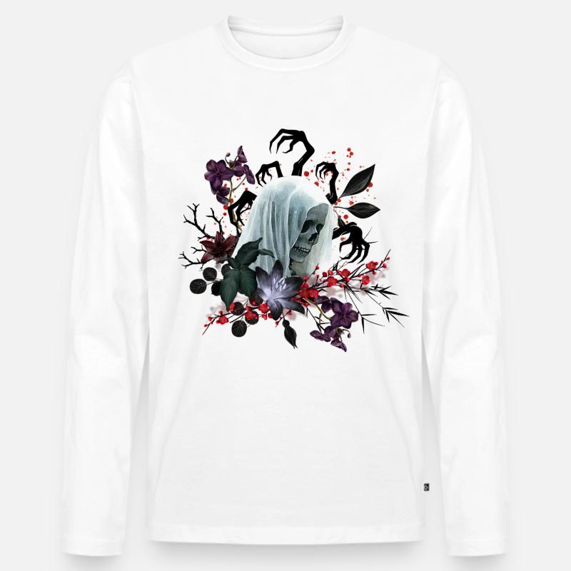 Die verfluchte Braut - Männer Premium Bio Langarmshirt - Weiß
