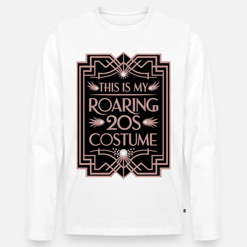 Roaring 20s Kostüm Artwork - Männer Premium Bio Langarmshirt - Weiß