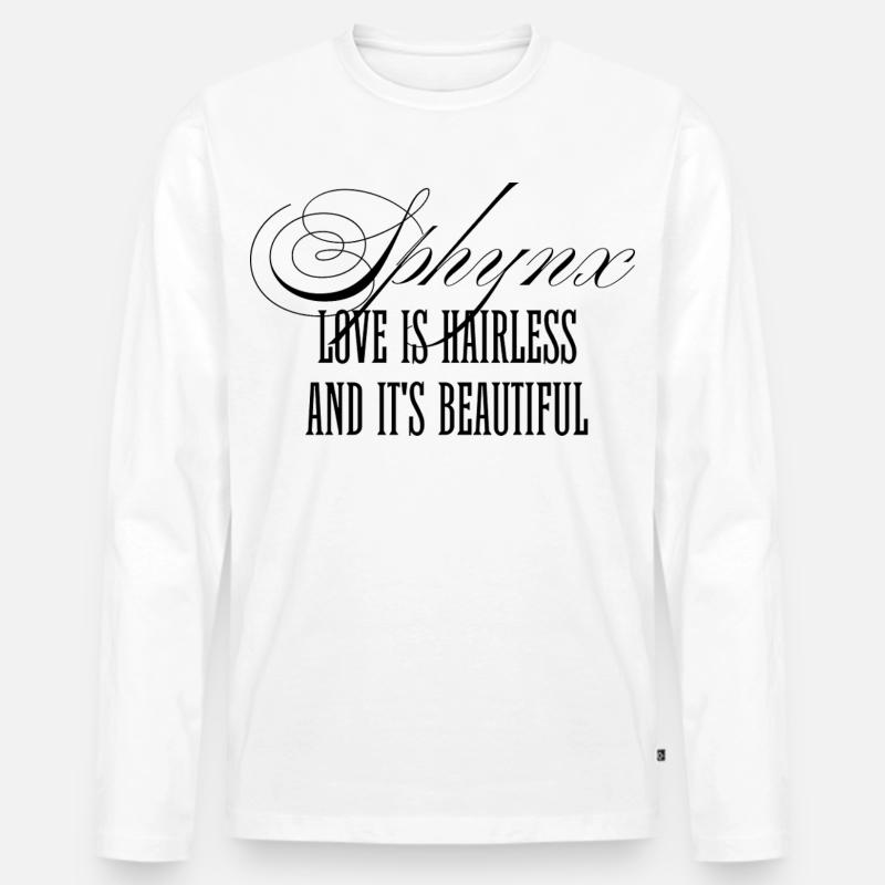 Wunderschöne Sphynx Katzenliebe - Männer Premium Bio Langarmshirt - Weiß
