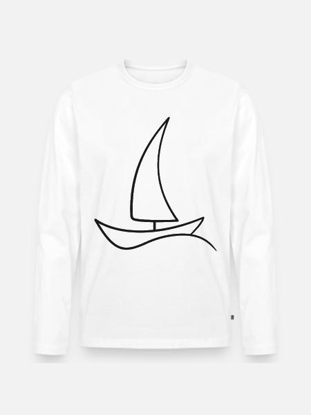 Sailboat Sketch – Maritime Motif for Vacation - Men's Premium Organic Long Sleeve Shirt - white