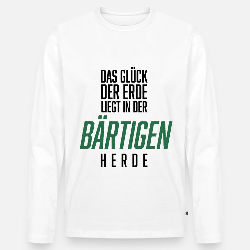 Bart, Bartträger, Lustiger Spruch, Bärtige Herde - Männer Premium Bio Langarmshirt - Weiß