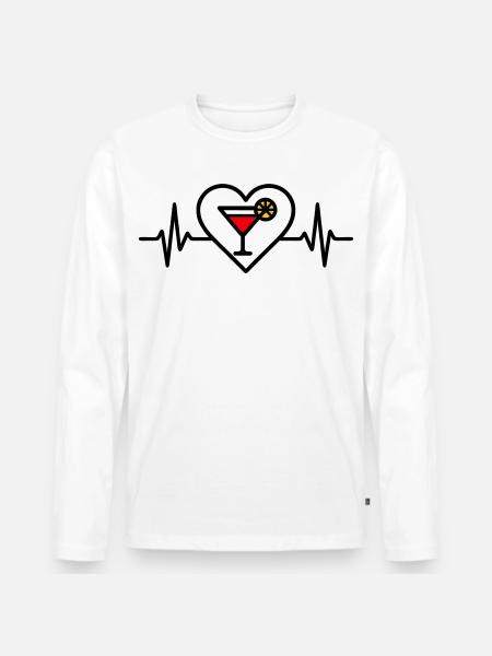 Cocktail Heart Aperitif Drink - Men's Premium Organic Long Sleeve Shirt - white