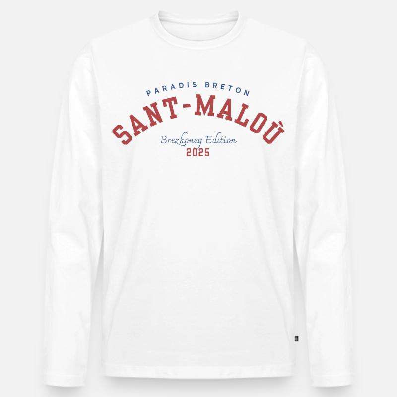 Saint-Malo 2025 - Männer Premium Bio Langarmshirt - Weiß