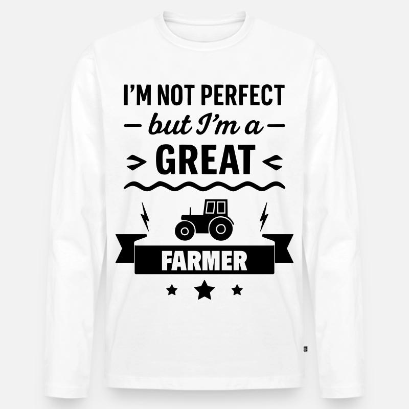 Super Landwirt Bauer Traktor - Männer Premium Bio Langarmshirt - Weiß