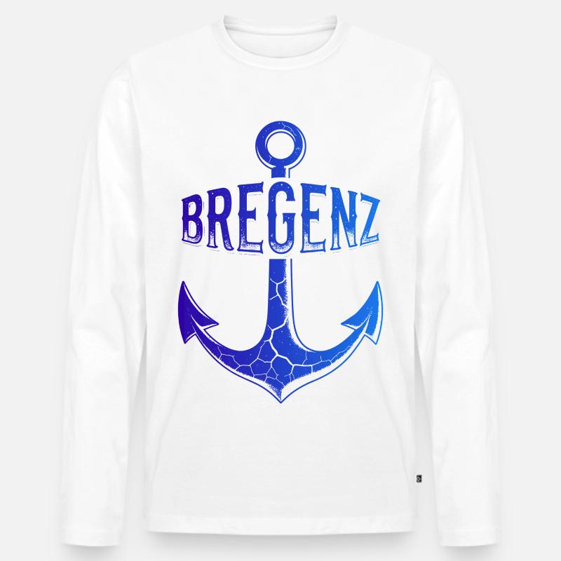 Anker Bregenz Bodensee Österreich - Männer Premium Bio Langarmshirt - Weiß