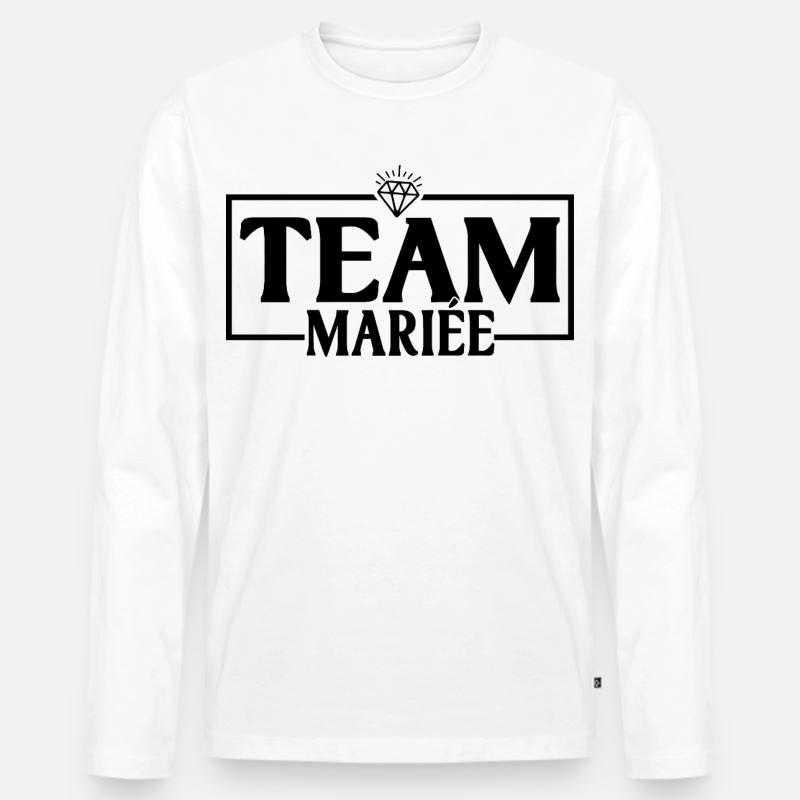 Team Braut gestaltet eleganten Junggesellenabschied - Männer Premium Bio Langarmshirt - Weiß