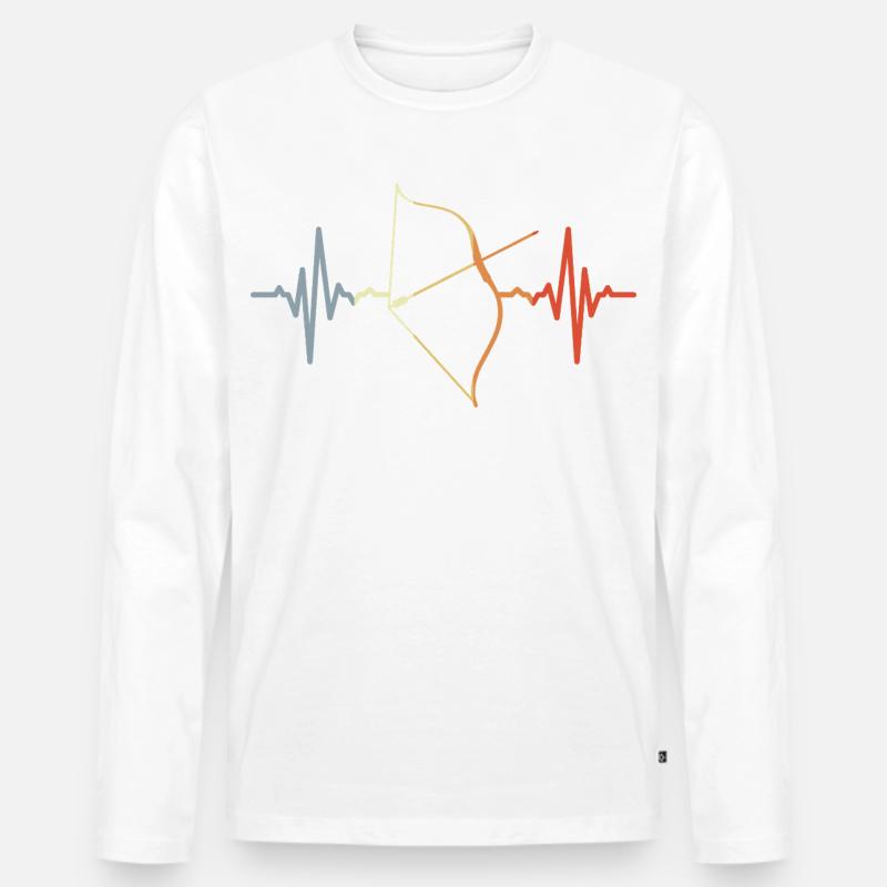 Kompositbogen Kardiogramm - Männer Premium Bio Langarmshirt - Weiß