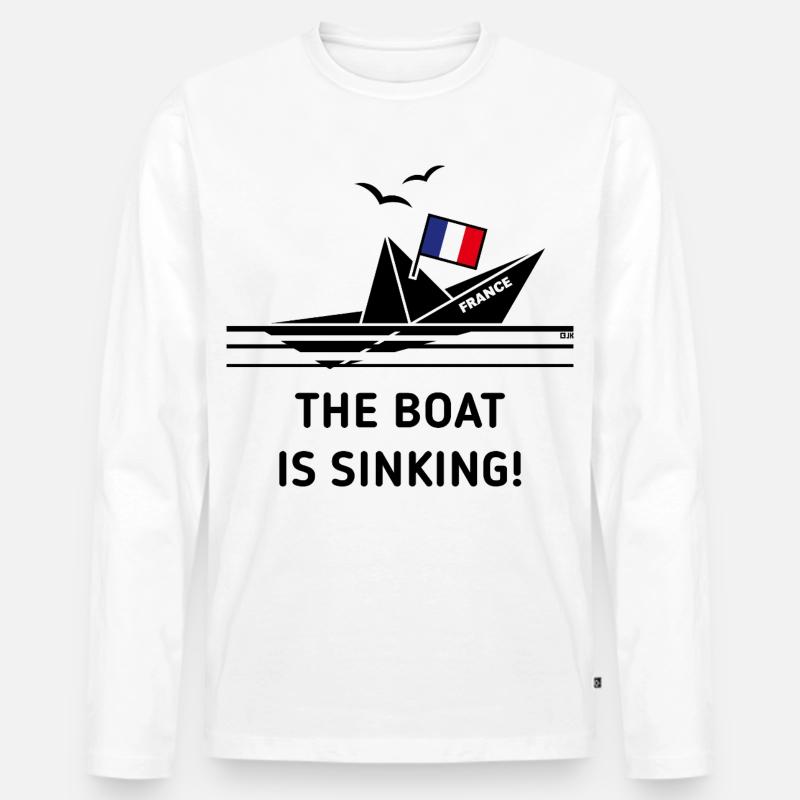 Das Boot sinkt! (Frankreich / POS) - Männer Premium Bio Langarmshirt - Weiß
