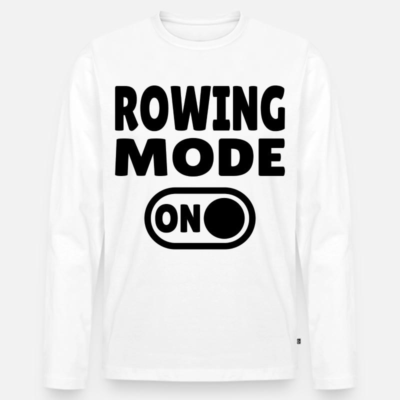 Rowing Mode ON - Rudern - Männer Premium Bio Langarmshirt - Weiß