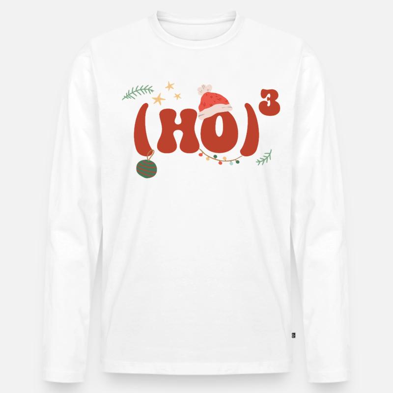 Weihnachten Mathematik Hohoho Matheformel Mathe - Männer Premium Bio Langarmshirt - Weiß
