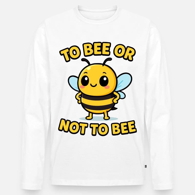 Biene oder nicht Biene - Männer Premium Bio Langarmshirt - Weiß