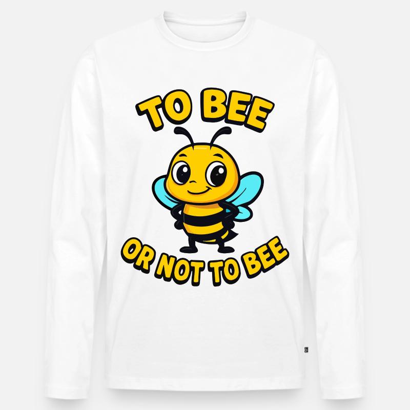 Biene oder nicht Biene - Männer Premium Bio Langarmshirt - Weiß