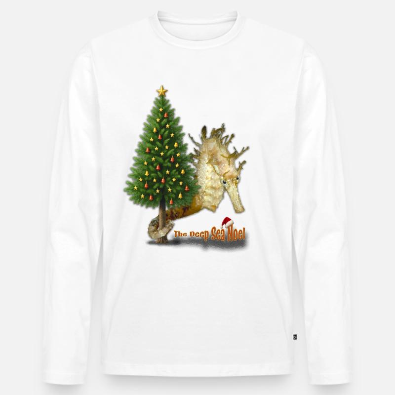 Weihnachtsgrüße aus dem Riff - Männer Premium Bio Langarmshirt - Weiß