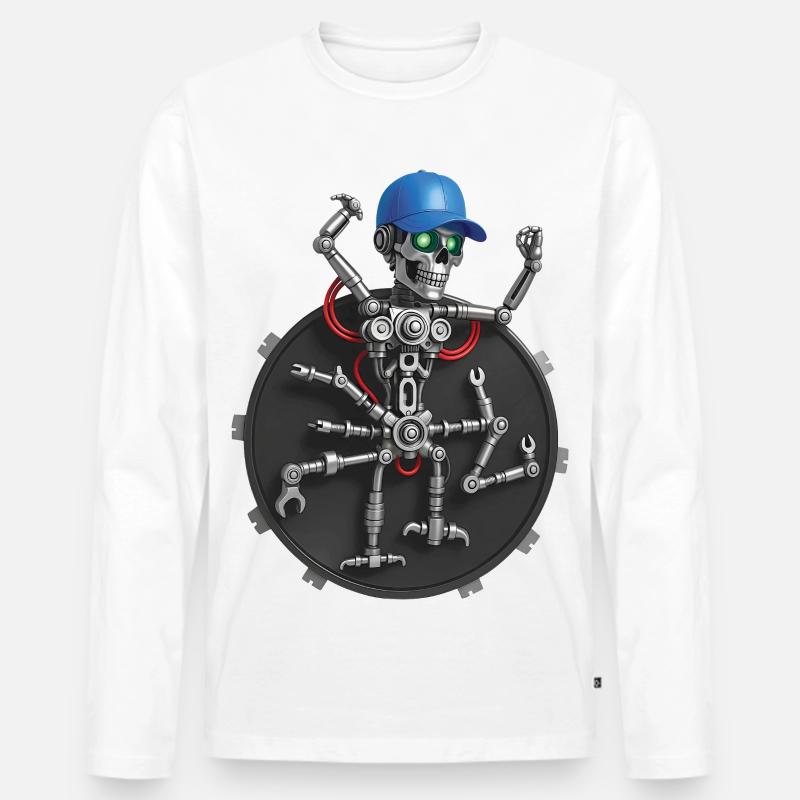ICH BIN GI, BIN EIN GEEK #2 – Geek & Science-Fiction - Männer Premium Bio Langarmshirt - Weiß