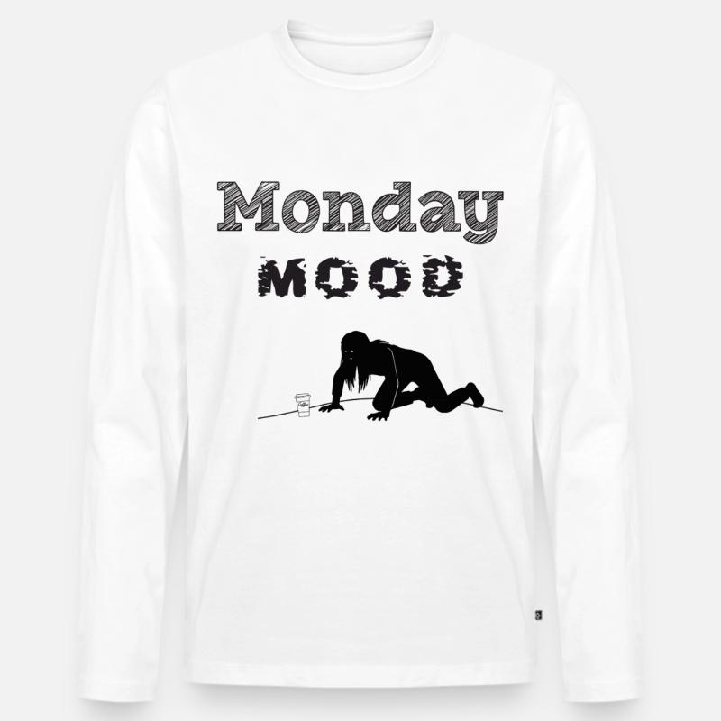 monday_mood_1 - Männer Premium Bio Langarmshirt - Weiß
