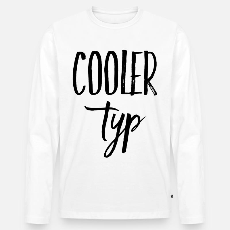 COOLER TYP - Männer Premium Bio Langarmshirt - Weiß