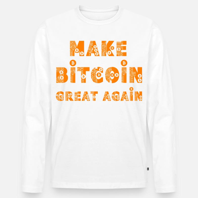 Make Bitcoin Great Again  - Männer Premium Bio Langarmshirt - Weiß