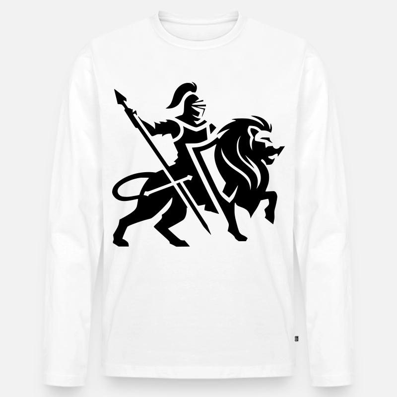 Krieger - Männer Premium Bio Langarmshirt - Weiß