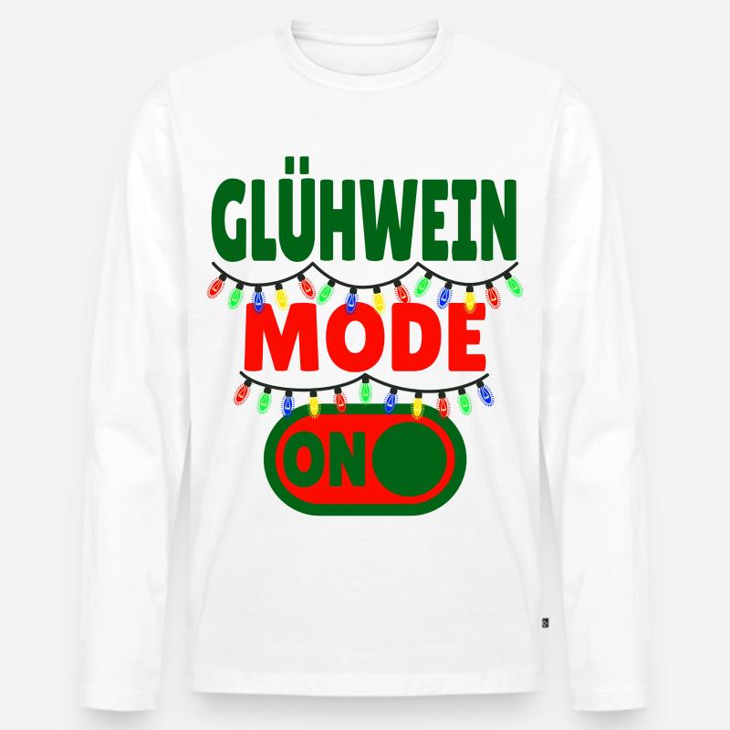 Glühwein Mode ON - Männer Premium Bio Langarmshirt - Weiß