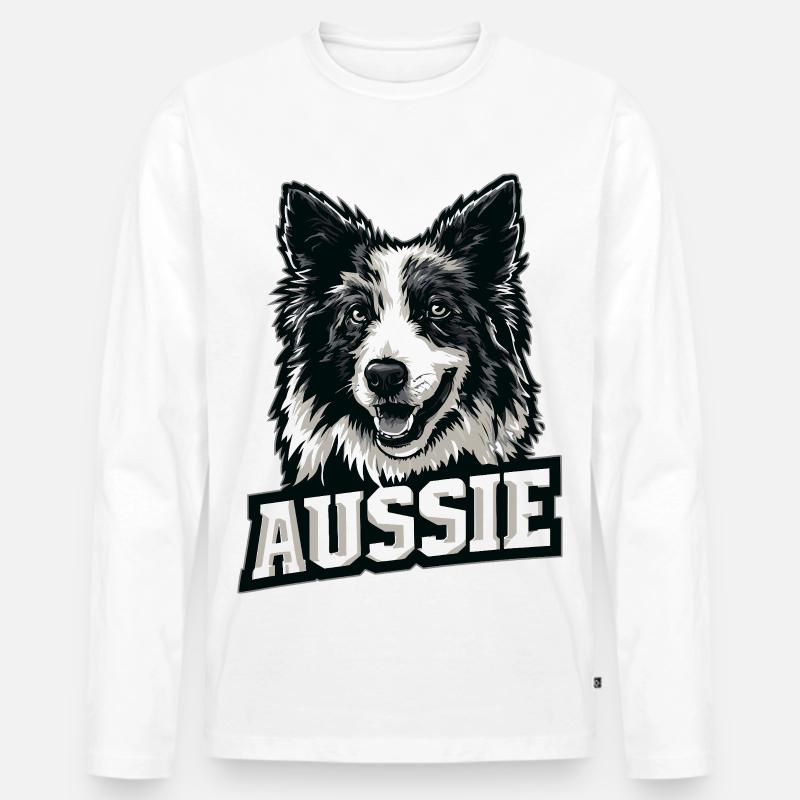 Australian Shepherd – Aussie Pride - Männer Premium Bio Langarmshirt - Weiß