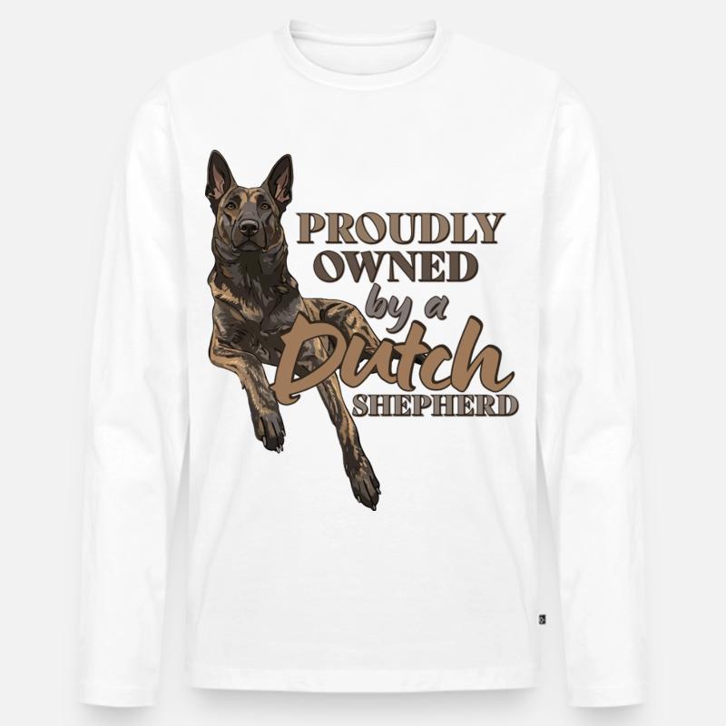 Dutch Shepherd – Dutchie - Männer Premium Bio Langarmshirt - Weiß
