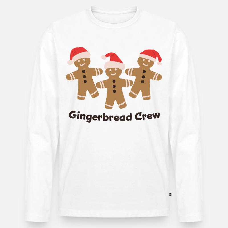 Gingerbread Crew - Weihnachten Plätzchen backen  - Männer Premium Bio Langarmshirt - Weiß