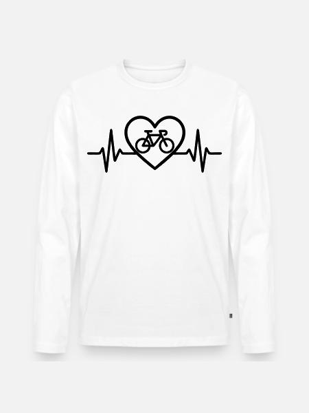 Heart Cycling – Passion for Cycling - Men's Premium Organic Long Sleeve Shirt - white