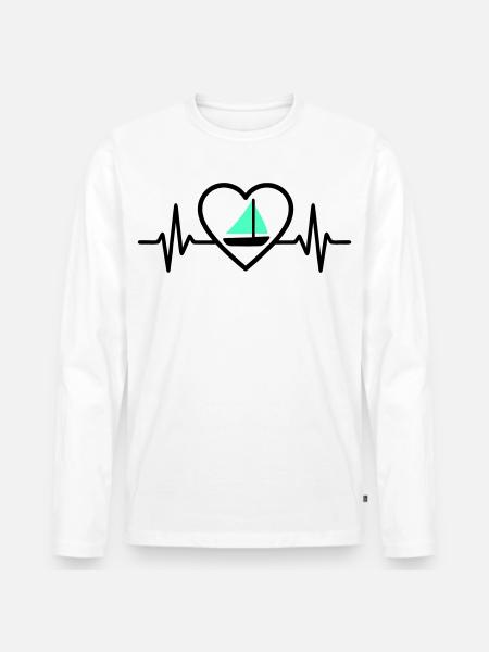 Heart Sailing – Passion Boat - Men's Premium Organic Long Sleeve Shirt - white