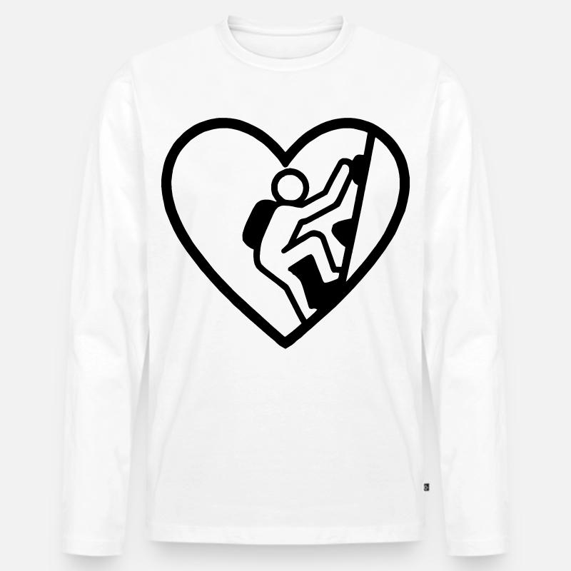 Herzklettern – Vertikale Leidenschaft - Männer Premium Bio Langarmshirt - Weiß