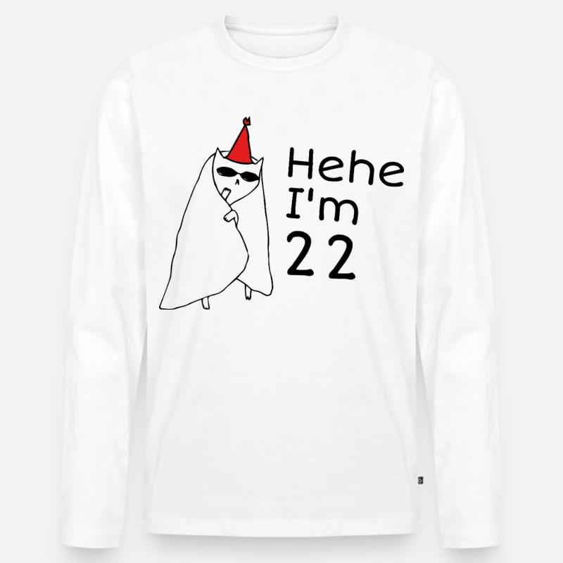 22-jähriges Jubiläum – 22-jähriges Jubiläumsgeschenk - Männer Premium Bio Langarmshirt - Weiß