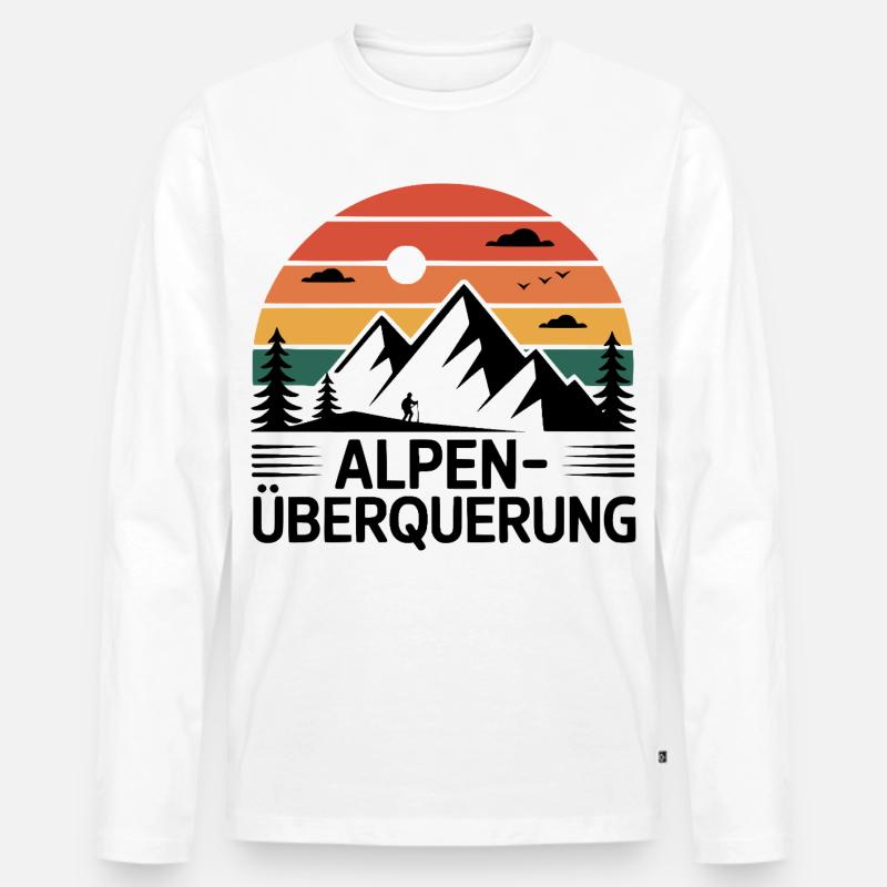 Alpenüberquerung Alpenüberquerer - Männer Premium Bio Langarmshirt - Weiß