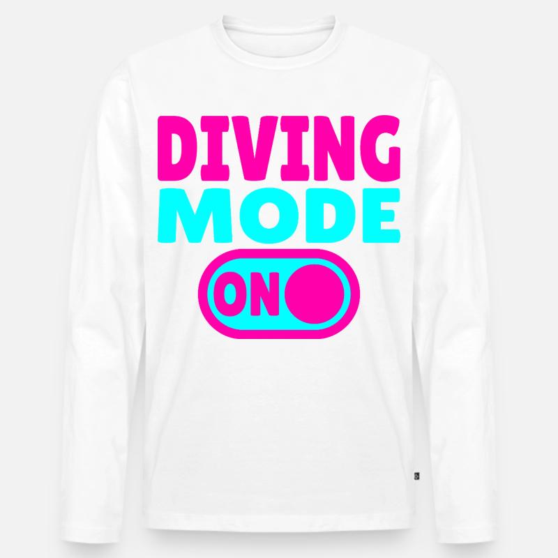 Diving Mode On – Tauchen - Männer Premium Bio Langarmshirt - Weiß