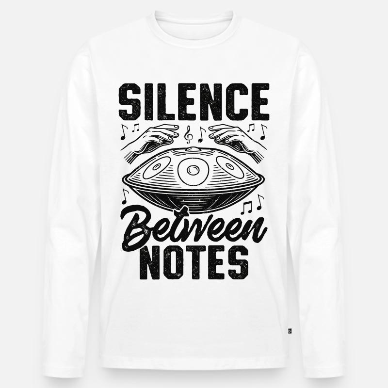 Silence Between Notes - Männer Premium Bio Langarmshirt - Weiß