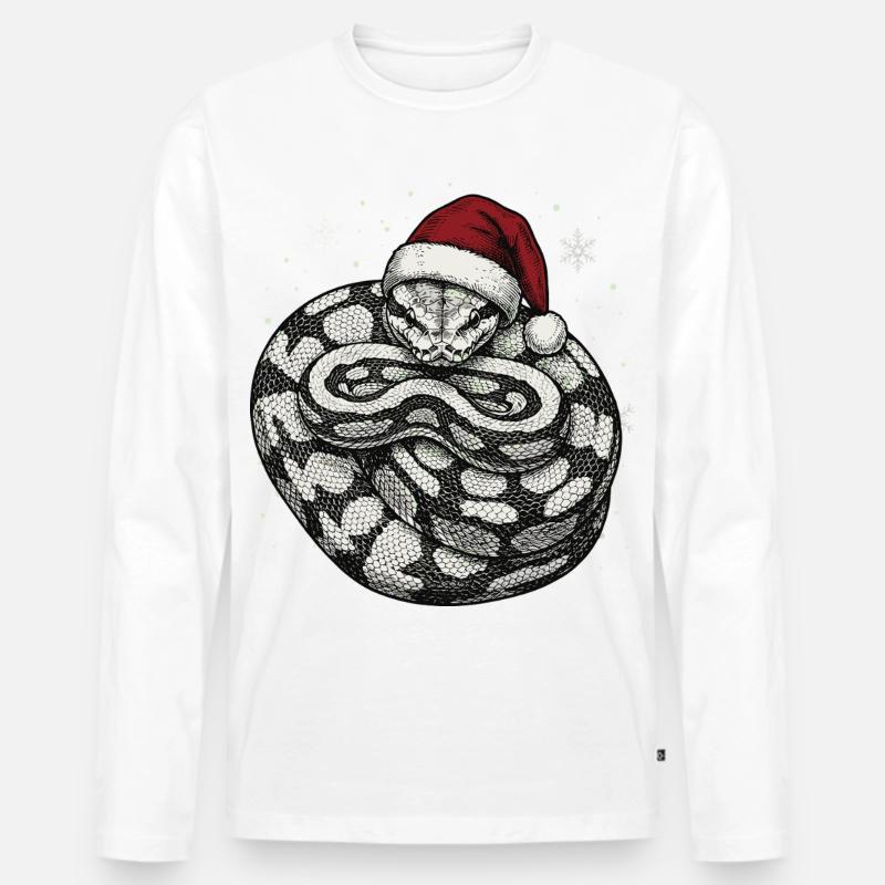 Königspython Weihnachten Ball Python Schlange - Männer Premium Bio Langarmshirt - Weiß