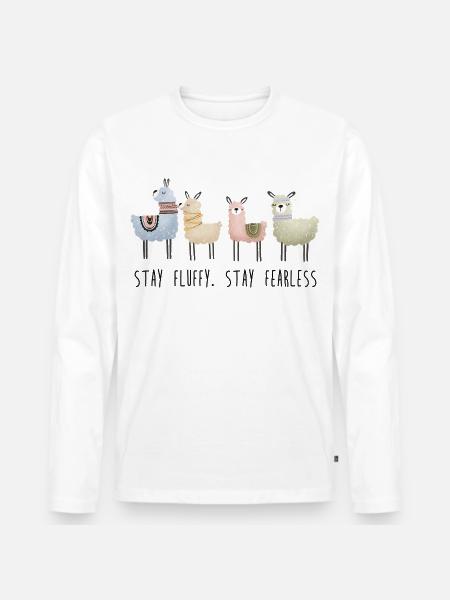 Reste duveteux, reste intrépide Alpaga - T-shirt manches longues Premium bio Homme - blanc