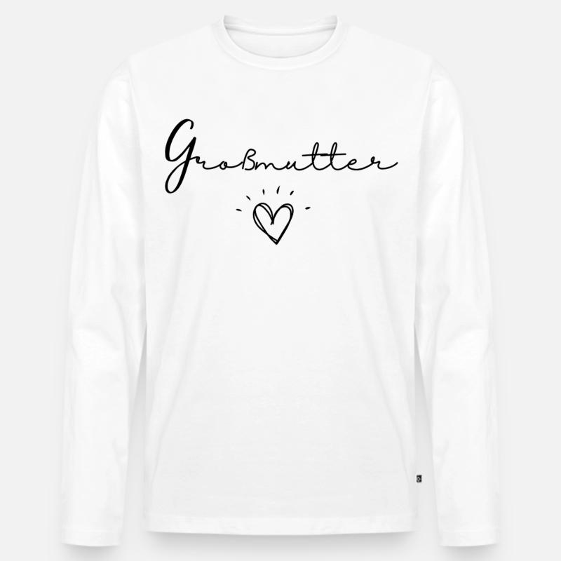 Großmutter - Männer Premium Bio Langarmshirt - Weiß