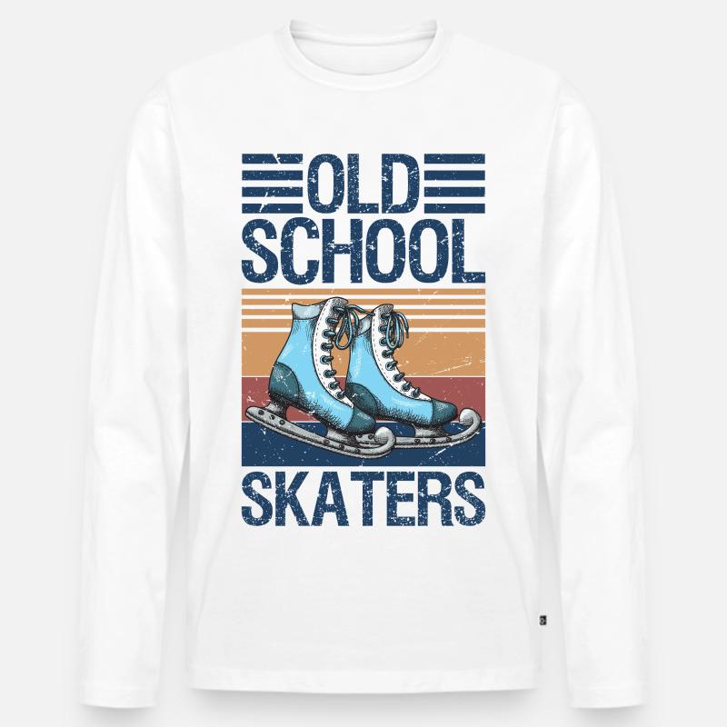 Old School Skaters Roller Skating Roller Derby - Männer Premium Bio Langarmshirt - Weiß