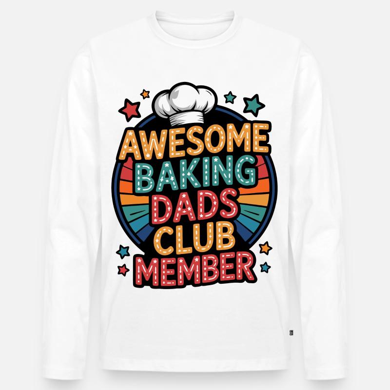 Awesome Baking Dads Club Member - Männer Premium Bio Langarmshirt - Weiß